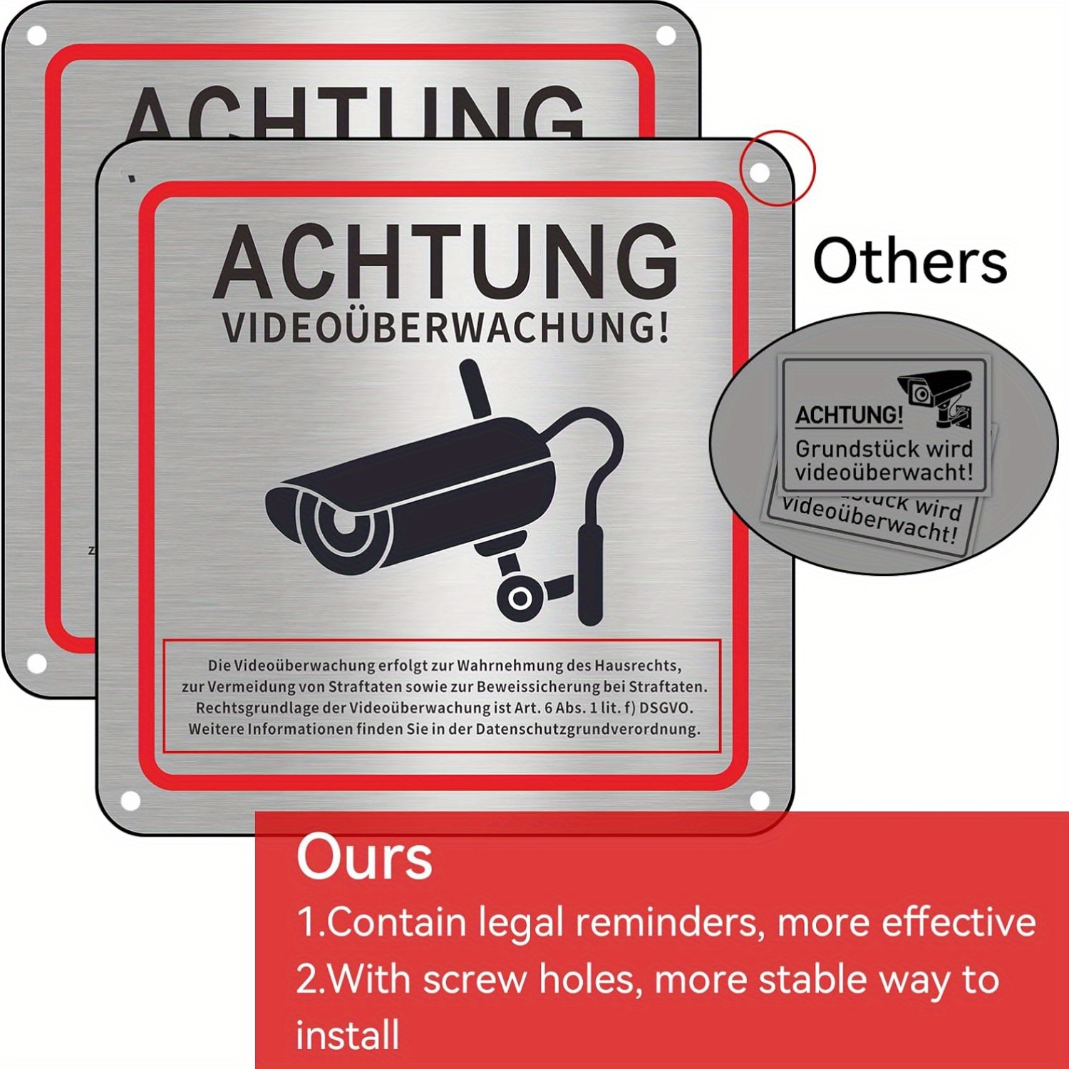 Home Security Camera - Aluminum Alloy Wall-Mounted Surveillance Camera Signage
