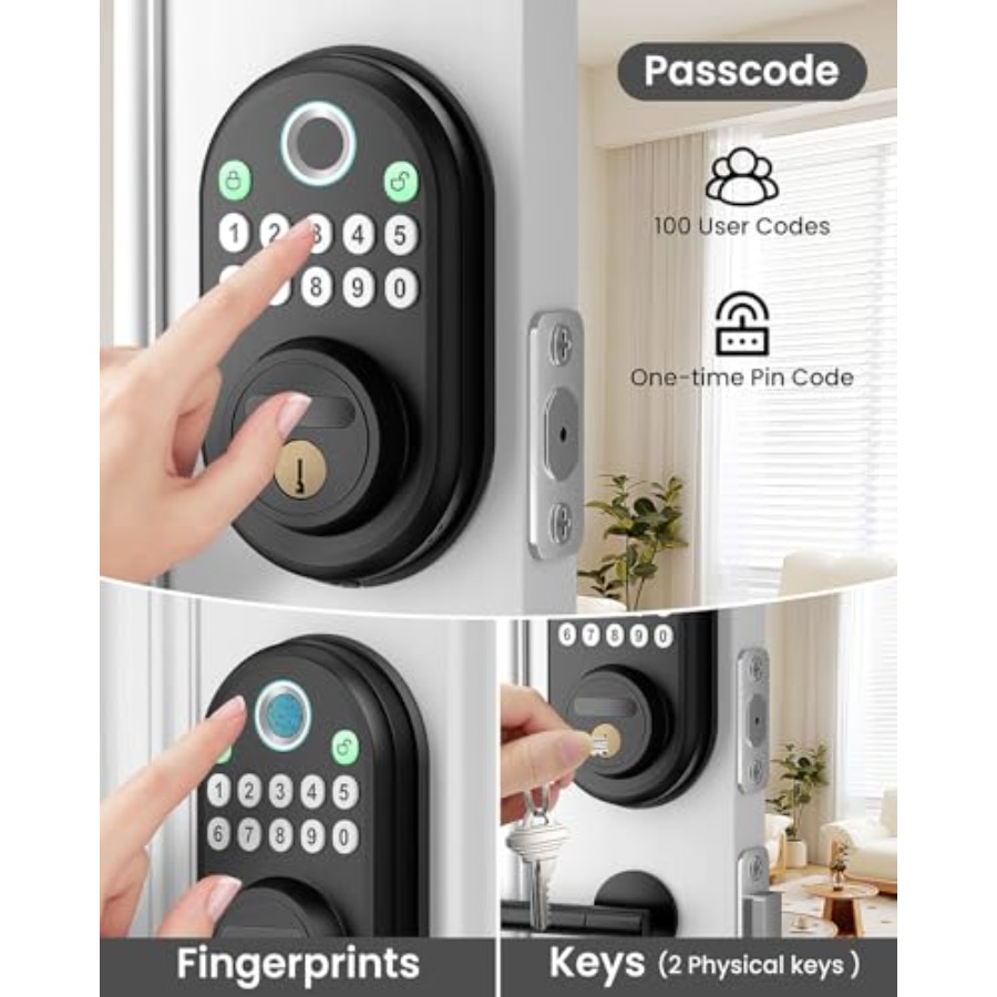 Front Door Fingerprint Door Lo - Door Lock Smart Keypad ulasan dan harga