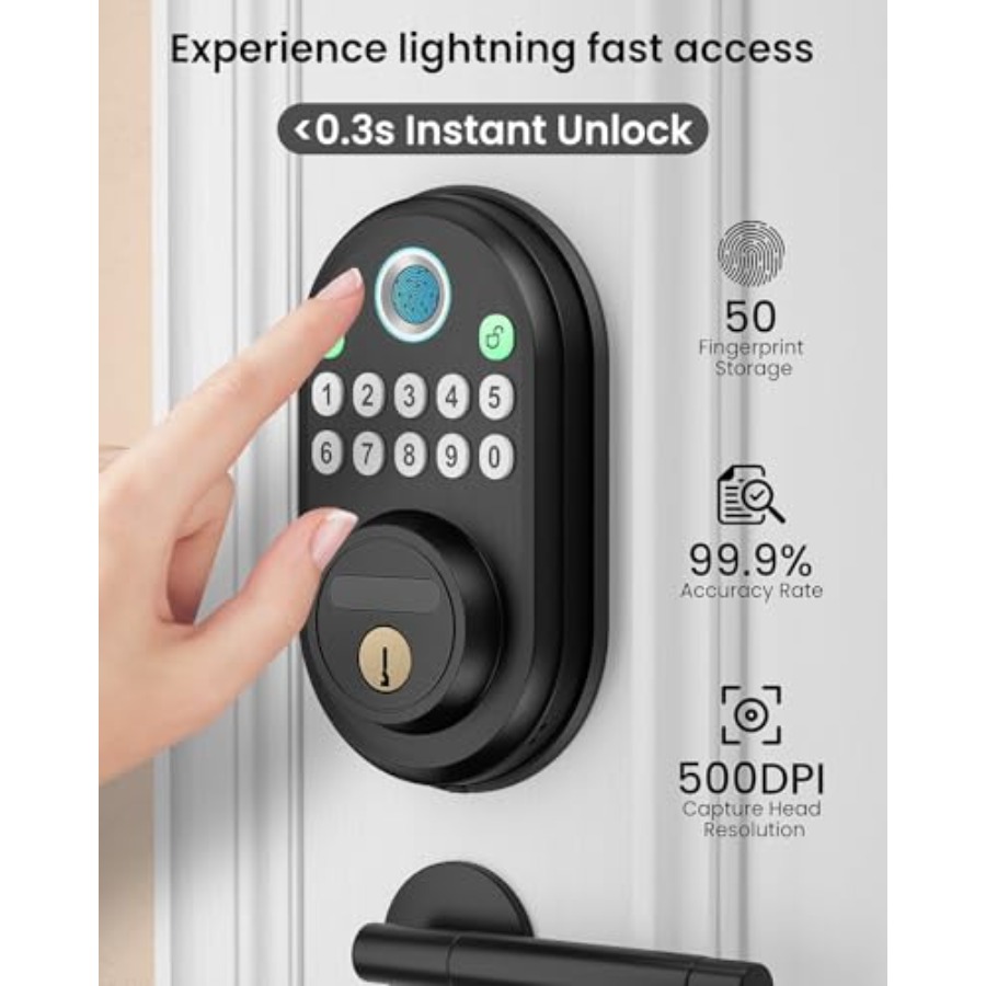 Front Door Fingerprint Door Lo - Door Lock Smart Keypad ulasan dan harga