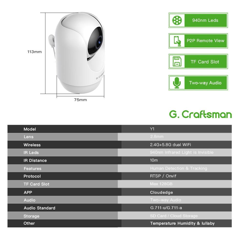 C G,Craftsman Y1 Baby Monitor, - Home Security Monitoring ulasan dan harga