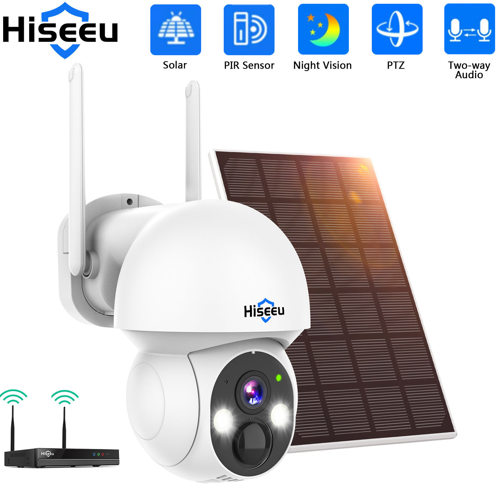 Hiseeu 2K 4MP WIFI PTZ Solar I - Home Security Wifi Camera ulasan dan harga