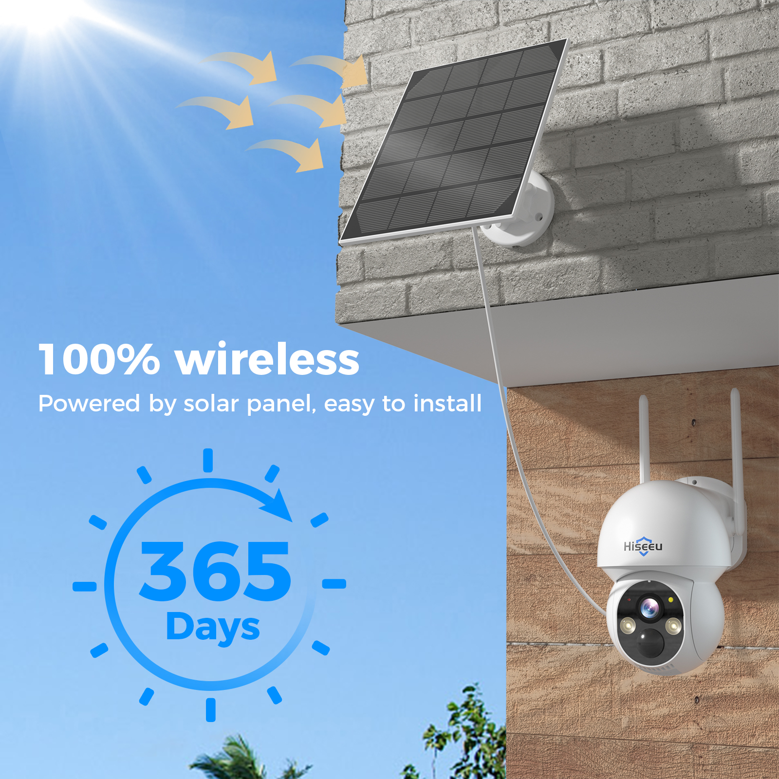 Hiseeu 2K 4MP WIFI PTZ Solar I - Home Security Wifi Camera ulasan dan harga