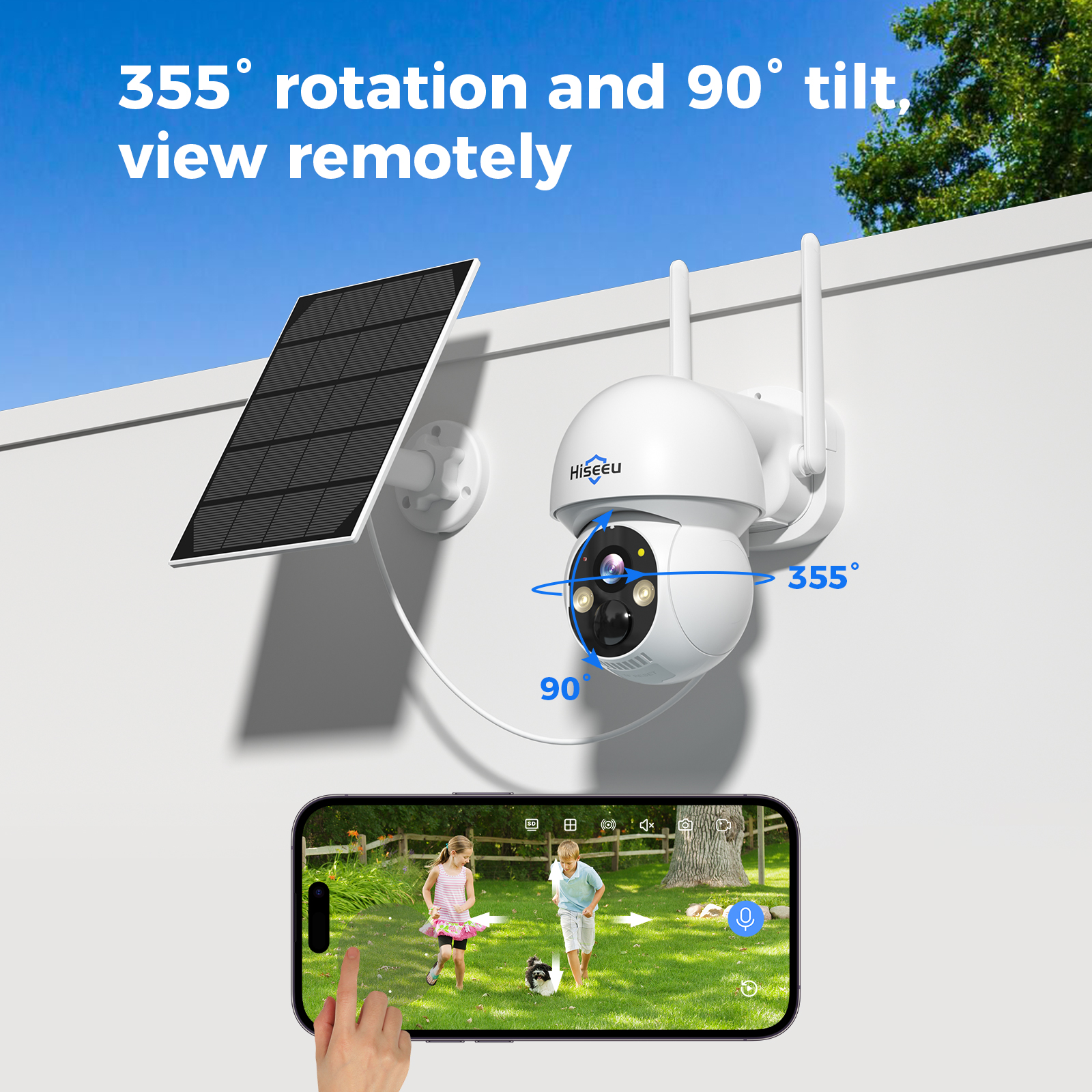 Hiseeu 2K 4MP WIFI PTZ Solar I - Home Security Wifi Camera ulasan dan harga