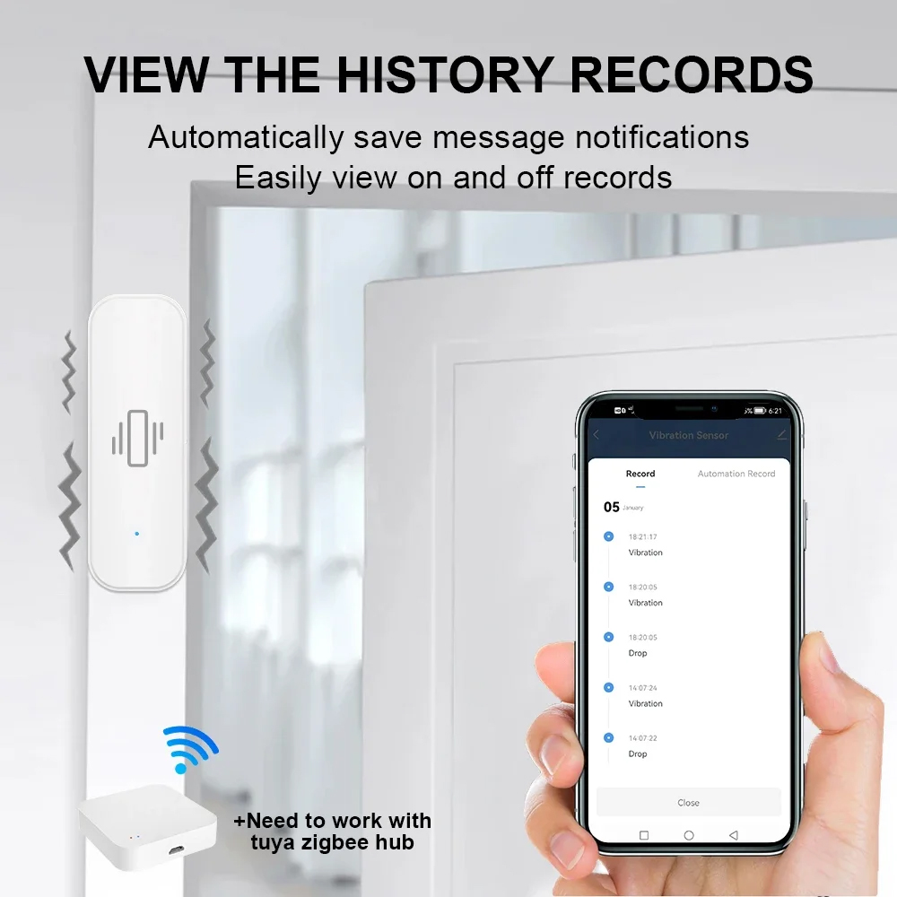 Smart ZigBee Vibration Sensor  - Home Security Monitoring ulasan dan harga