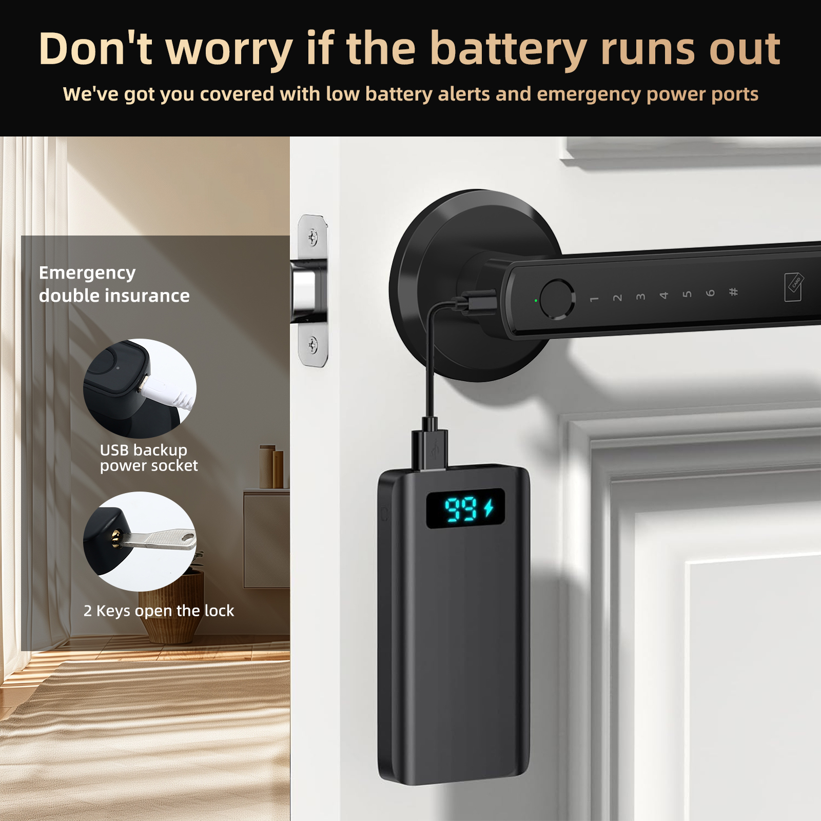 Viladepot Handle Shaped Smart  - Door Lock Smart Keypad ulasan dan harga