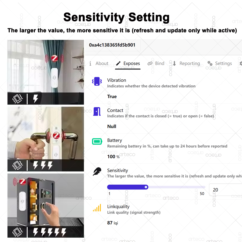 ZigBee Smart Vibration Sensor  - Home Security Monitoring ulasan dan harga