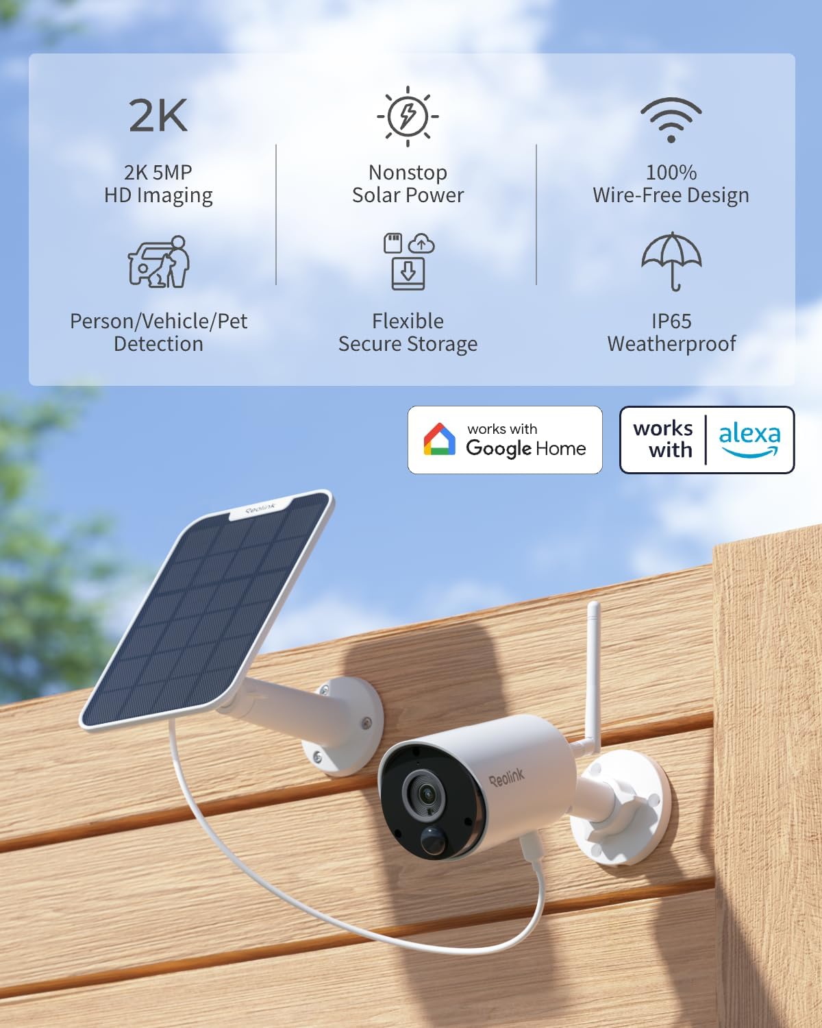2K Solar Security Camera with  - Home Security No Subscription ulasan dan harga