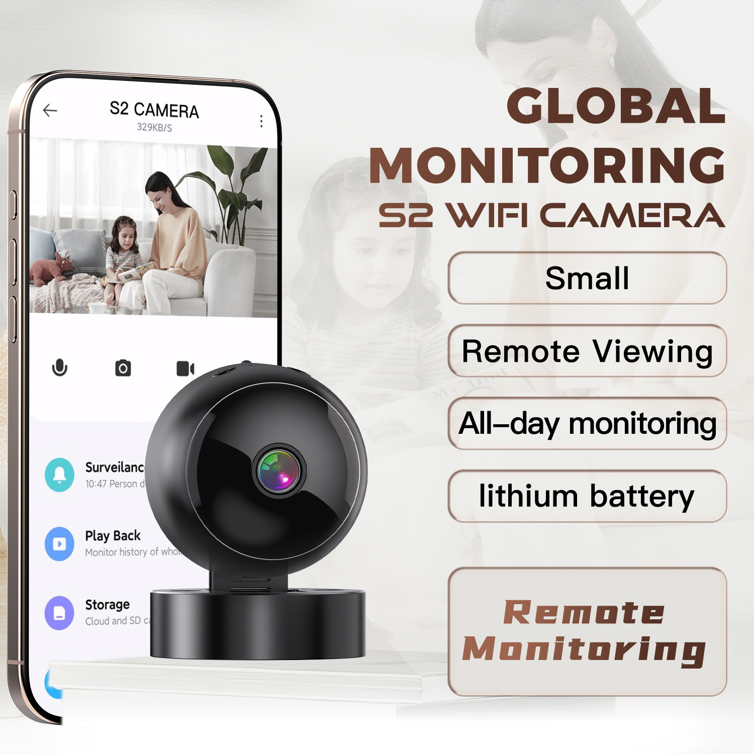S2 Mini Camera 2.4G WiFi Wirel - Home Security Premium Eset ulasan dan harga