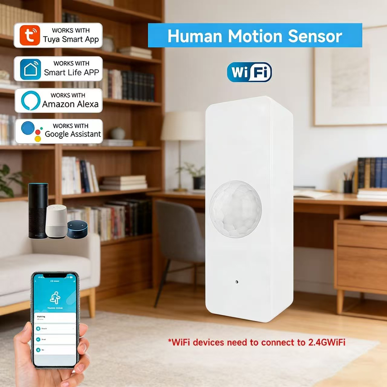 WiFi Smart PIR Motion Sensor T - Home Security Monitoring ulasan dan harga