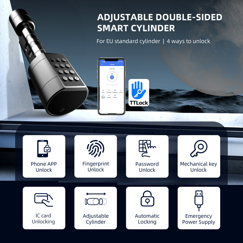 Smart Euro Cylindrical Door Lo - Door Lock Smart Keypad ulasan dan harga