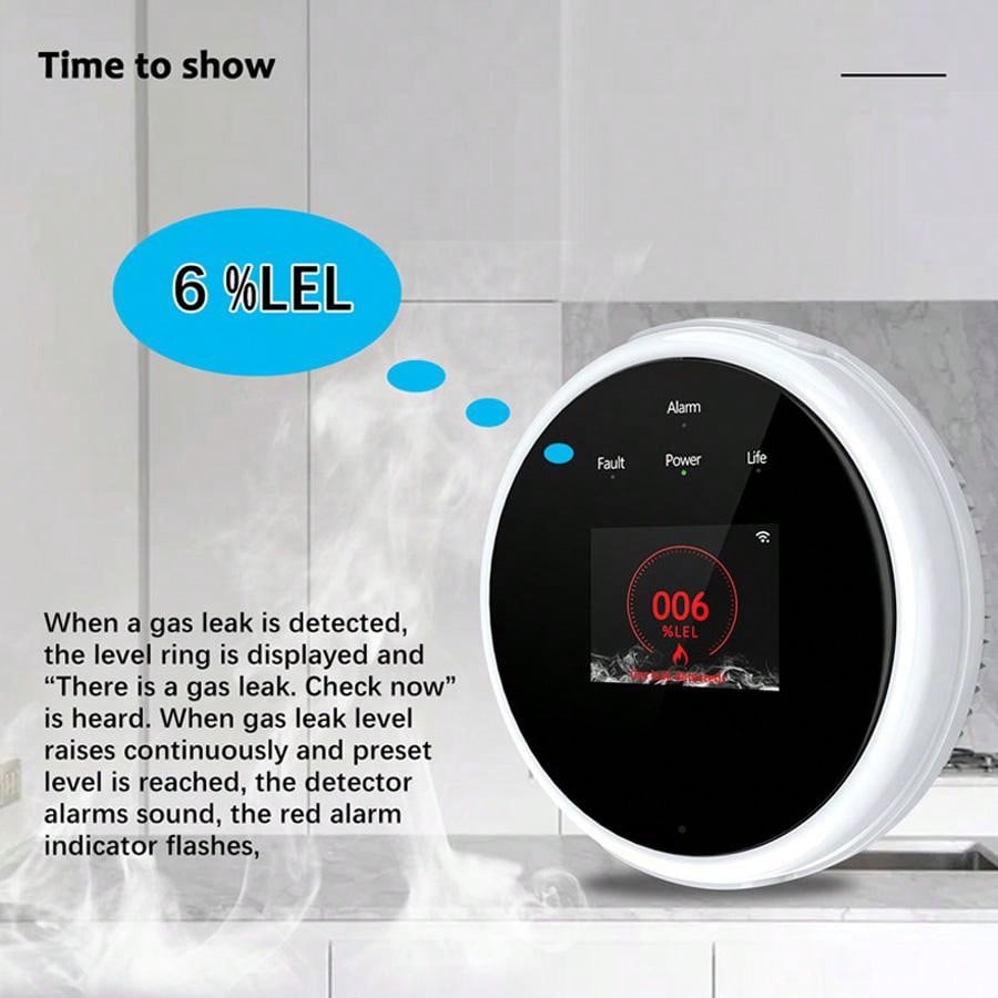 2.4G WiFi Gas Alarm Sensor Com - Home Security Monitoring ulasan dan harga