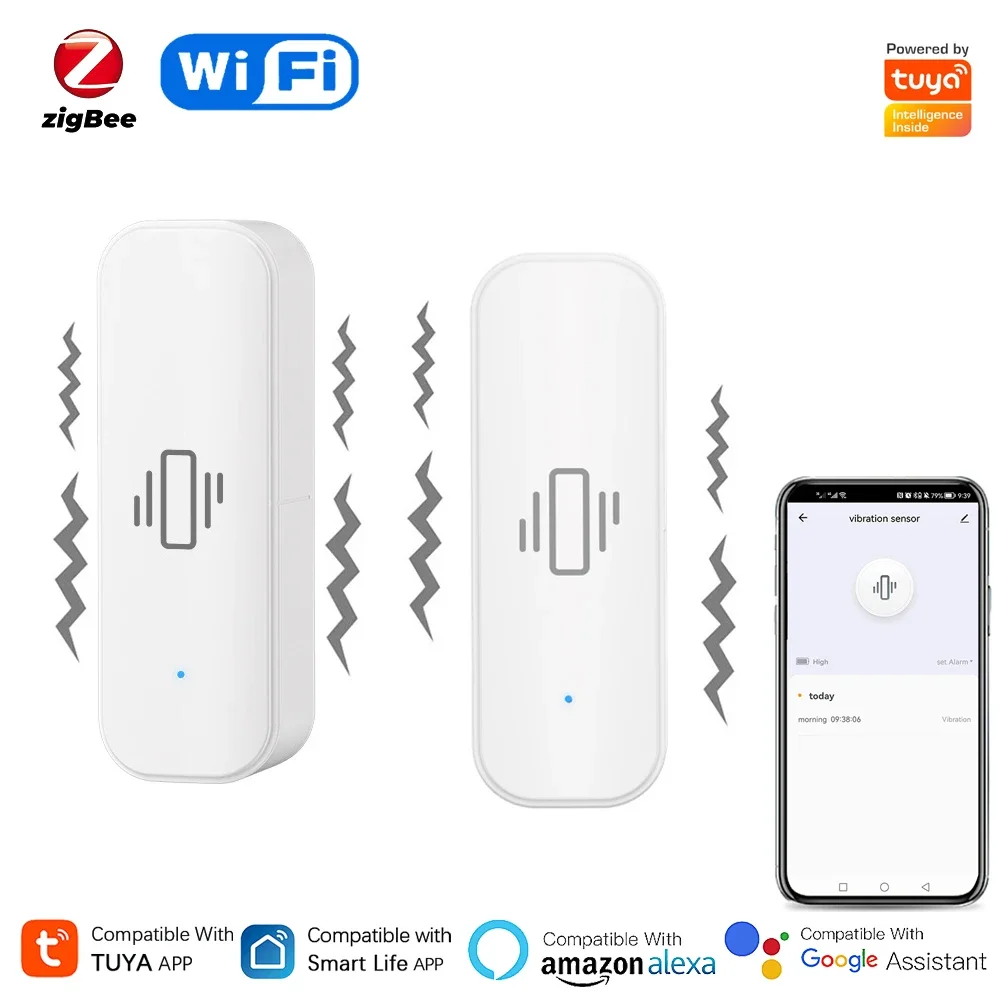 Tuya WiFi/Zigbee Smart Vibrati - Home Security Monitoring ulasan dan harga