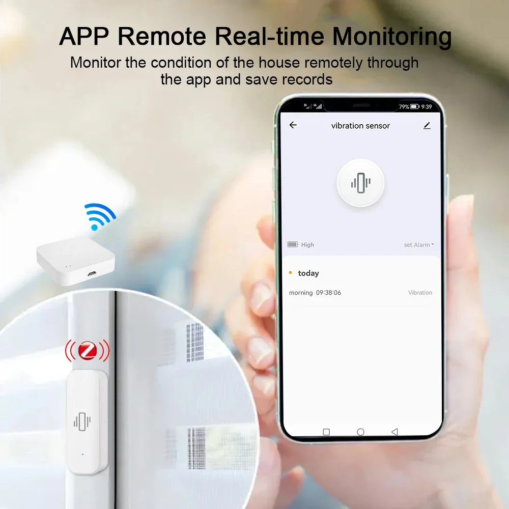 Tuya WiFi/Zigbee Smart Vibrati - Home Security Monitoring ulasan dan harga