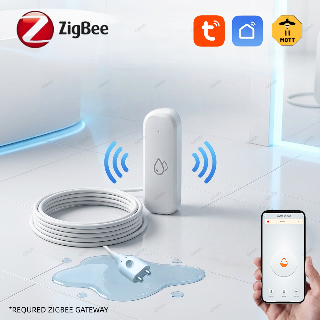 Tuya Zigbee Water Leak Sensor  - Home Security Monitoring ulasan dan harga
